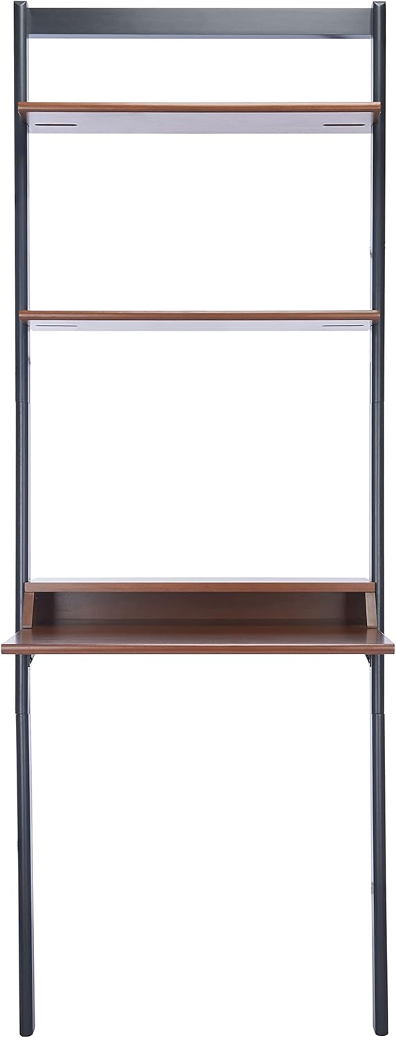 SAFAVIEH Home Collection Pamella Honey Brown and Charcoal 2-Shelf Leaning Desk