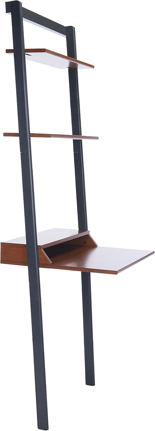 SAFAVIEH Home Collection Pamella Honey Brown and Charcoal 2-Shelf Leaning Desk