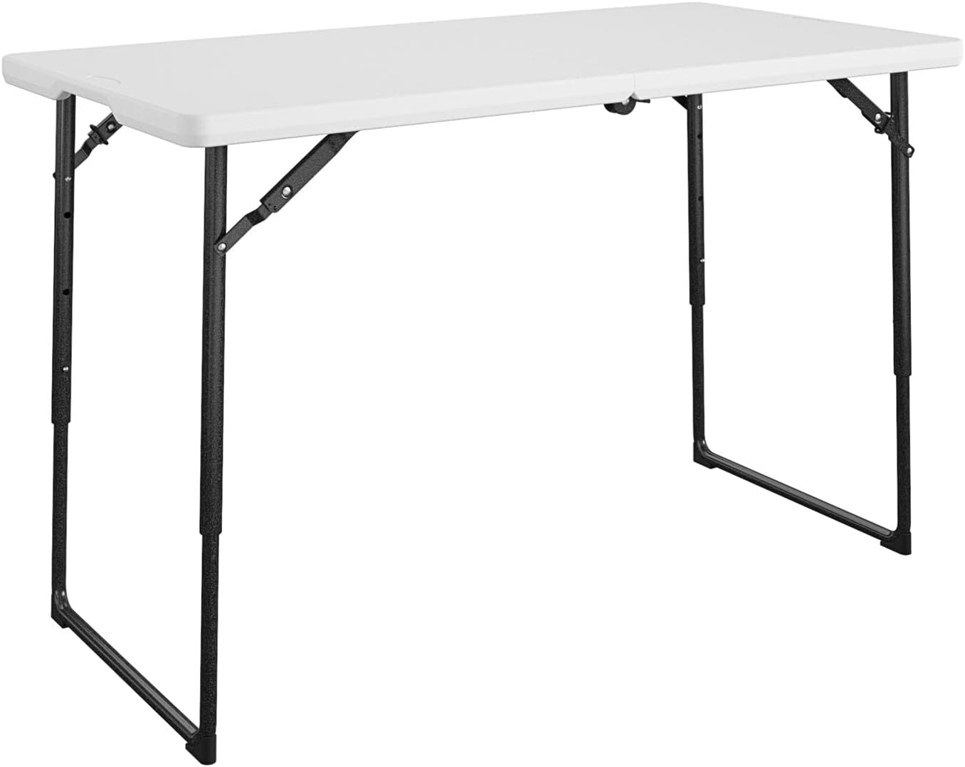 Cosco 6ft Fold-in-Half Blow Molded Folding Table, Indoor/Outdoor, Comfort Handle, Lightweight Plastic Construction - White