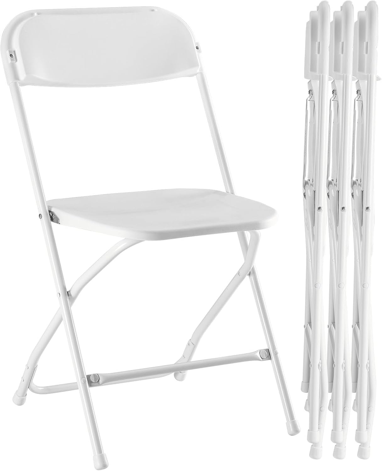 Sweetcrispy Folding Chair 10 Pack, Plastic Foldable Chairs with 330-Pound Capacity, Sturdy Metal Portable Chair, Easy to Use and Store, Outdoor and Indoor, for Home, Office, Party, Comfy, White
