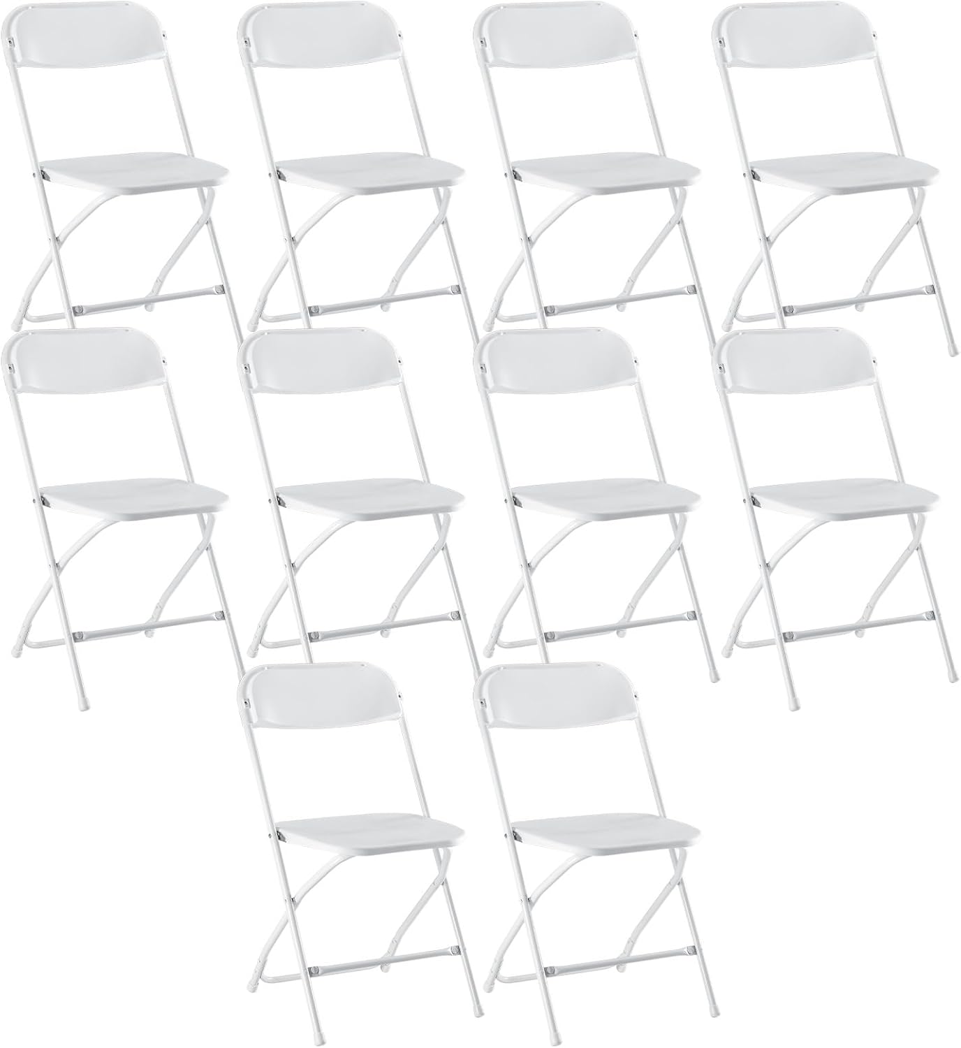 DUMOS 2 Pack Leather Padded Folding Chair, Indoor Outdoor Portable Stackable Commercial Seat with Steel Frame, Capacity for Home, Office, Party, Comfy, Black