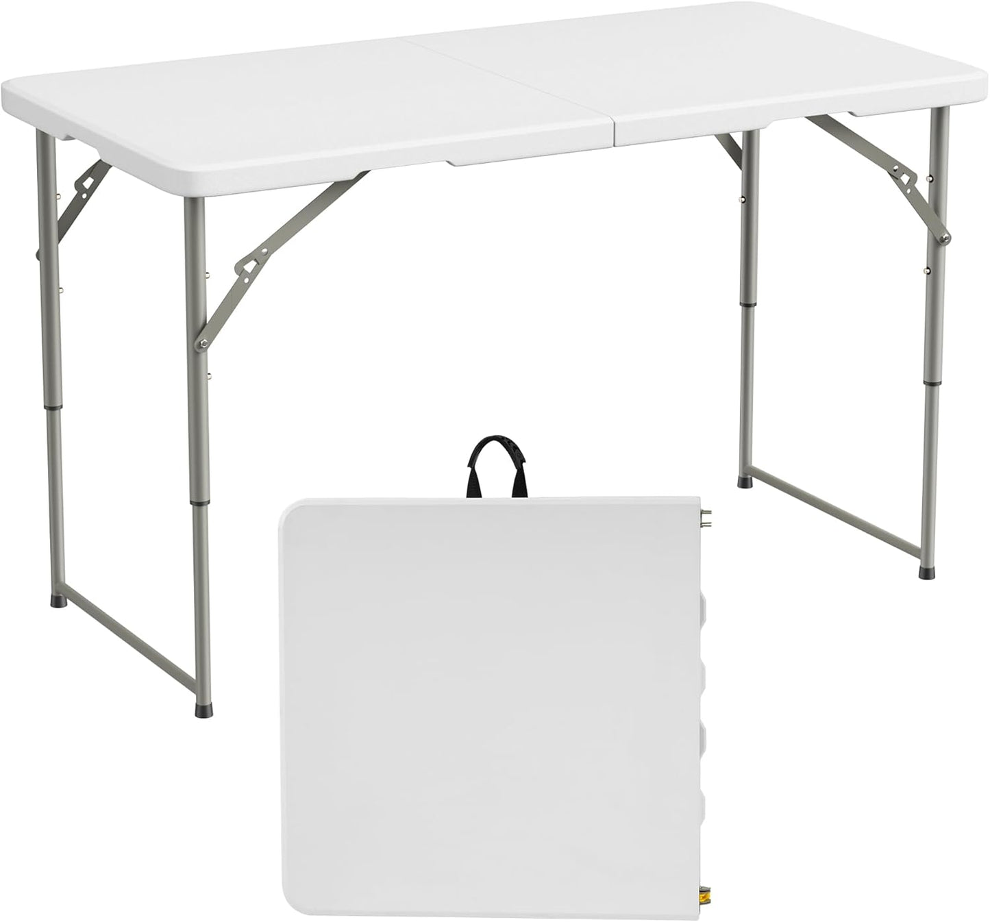 Elevon Folding Table, 4 Feet Heavy Duty Fold-in-Half Utility Table Indoor Outdoor for Camping, Picnic, Party