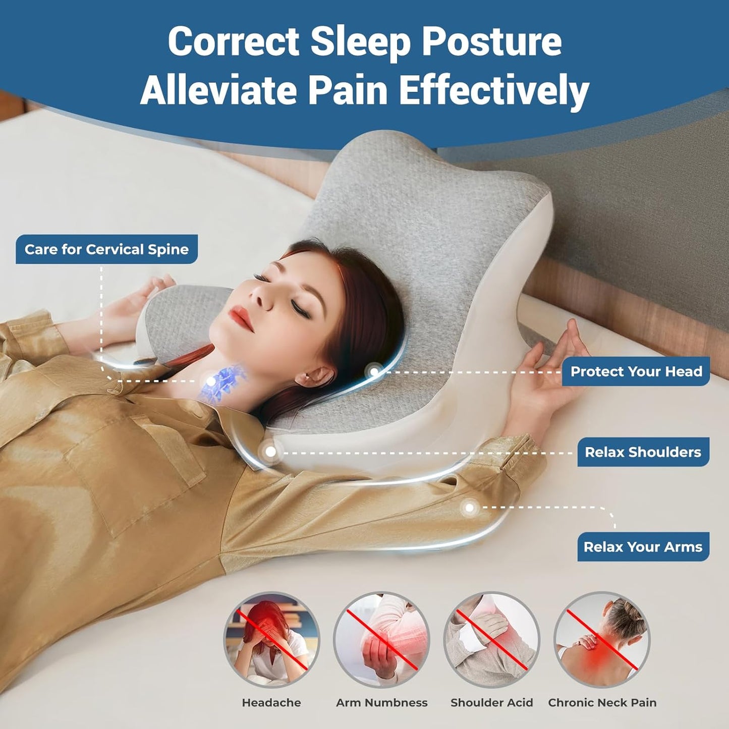 Reading Pillow for Bed, Lying, Leaning and Prone, Ergonomic Memory Foam Bed Wedge Pillow for Headboard, Chin & Back Support Pillows on Bedrest Couch Floor- Grey