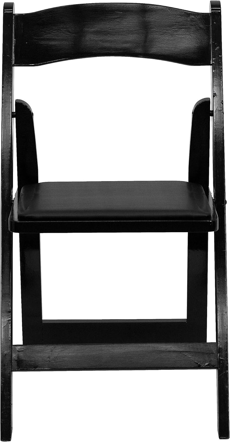 Flash Furniture 4 Pack HERCULES Series Fruitwood Wood Folding Chair with Vinyl Padded Seat