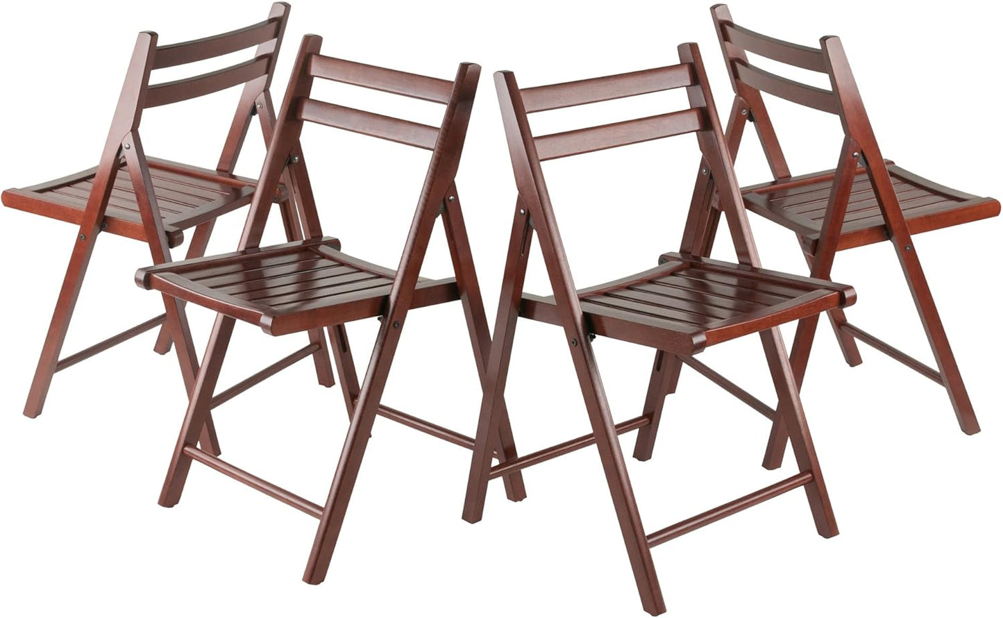 Winsome Robin Folding Chair Set, No assembly, Teak, Set of 4