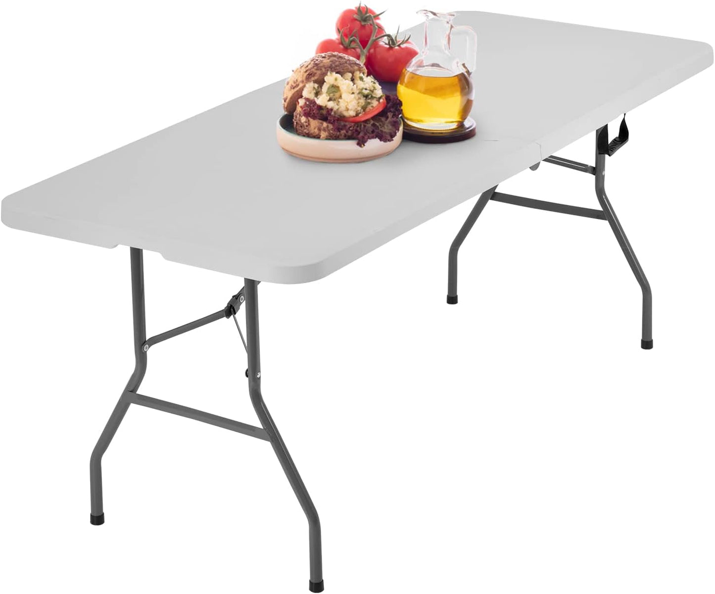 BestOffice Outdoor Folding Camping Table Plastic Table Portable Square Height Dining Table Perfect for Picnics,Parties,Party and Camping,Black