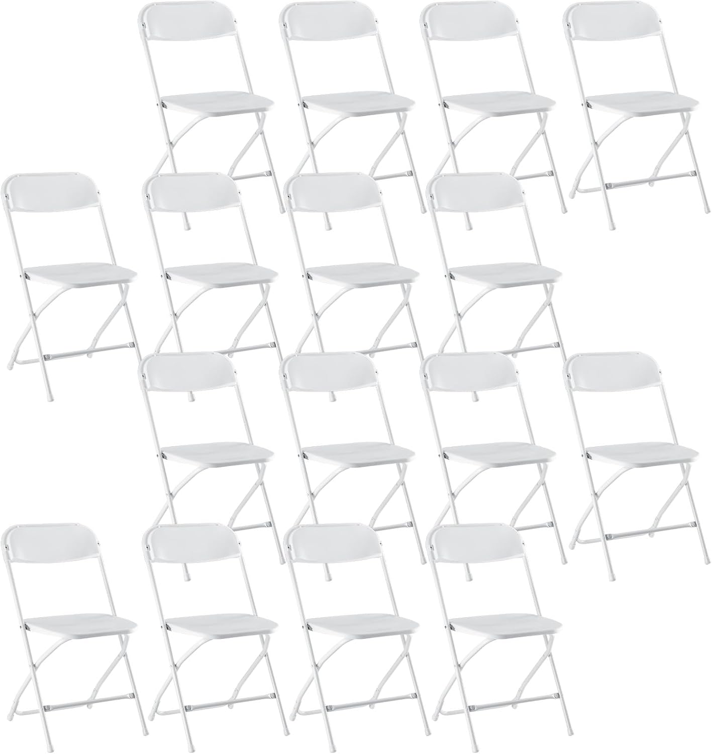 DUMOS 2 Pack Leather Padded Folding Chair, Indoor Outdoor Portable Stackable Commercial Seat with Steel Frame, Capacity for Home, Office, Party, Comfy, Black