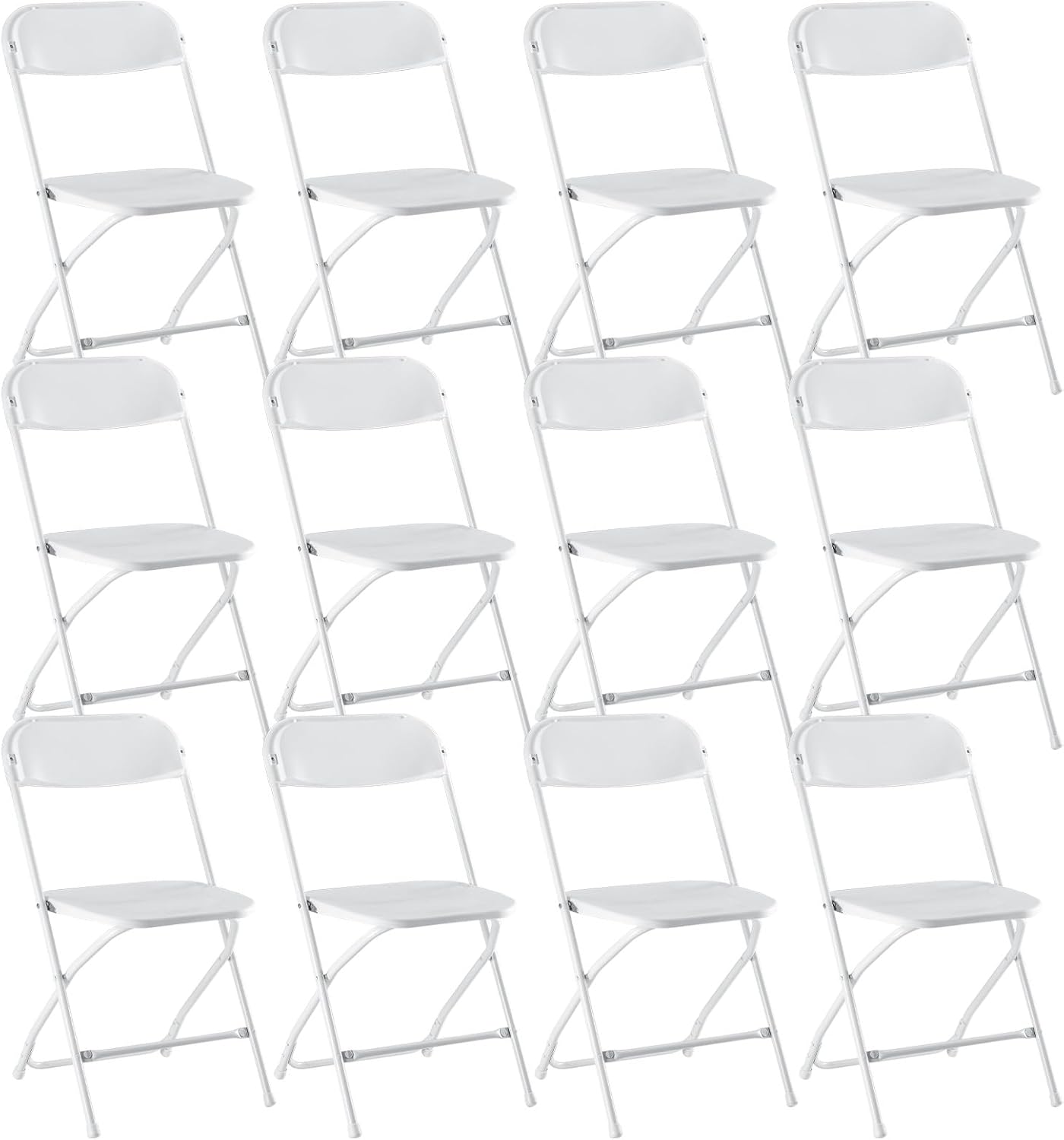 DUMOS 2 Pack Leather Padded Folding Chair, Indoor Outdoor Portable Stackable Commercial Seat with Steel Frame, Capacity for Home, Office, Party, Comfy, Black