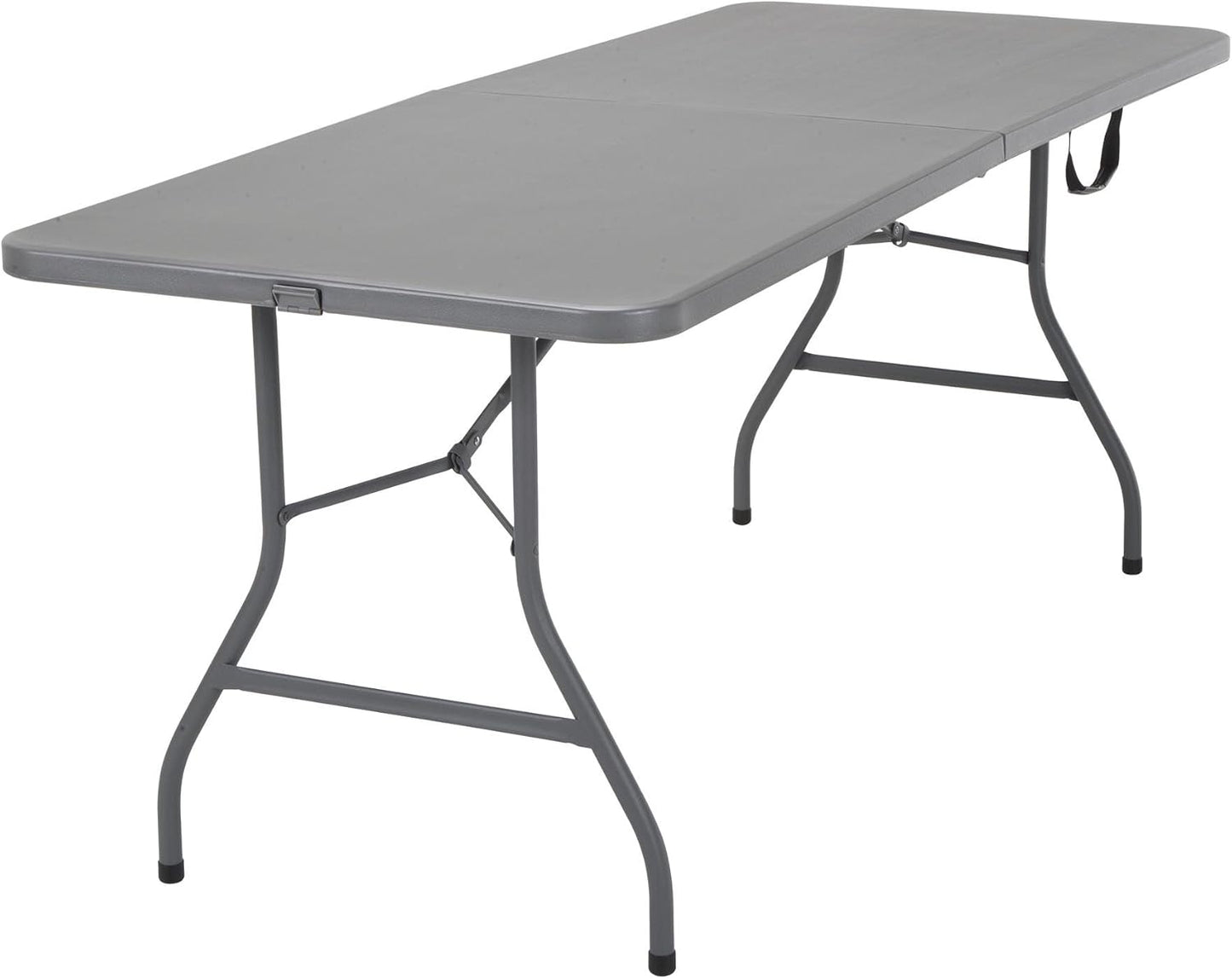 Cosco 6ft Fold-in-Half Blow Molded Folding Table, Indoor/Outdoor, Comfort Handle, Lightweight Plastic Construction - White