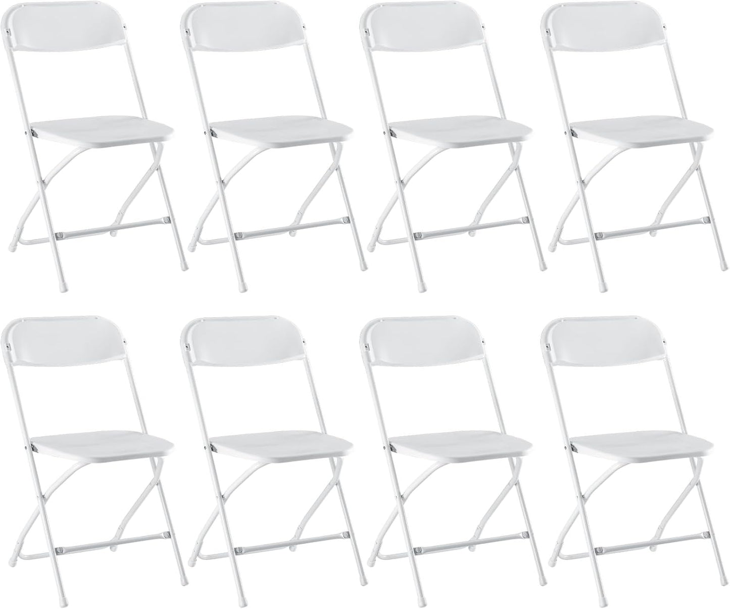 DUMOS 2 Pack Leather Padded Folding Chair, Indoor Outdoor Portable Stackable Commercial Seat with Steel Frame, Capacity for Home, Office, Party, Comfy, Black