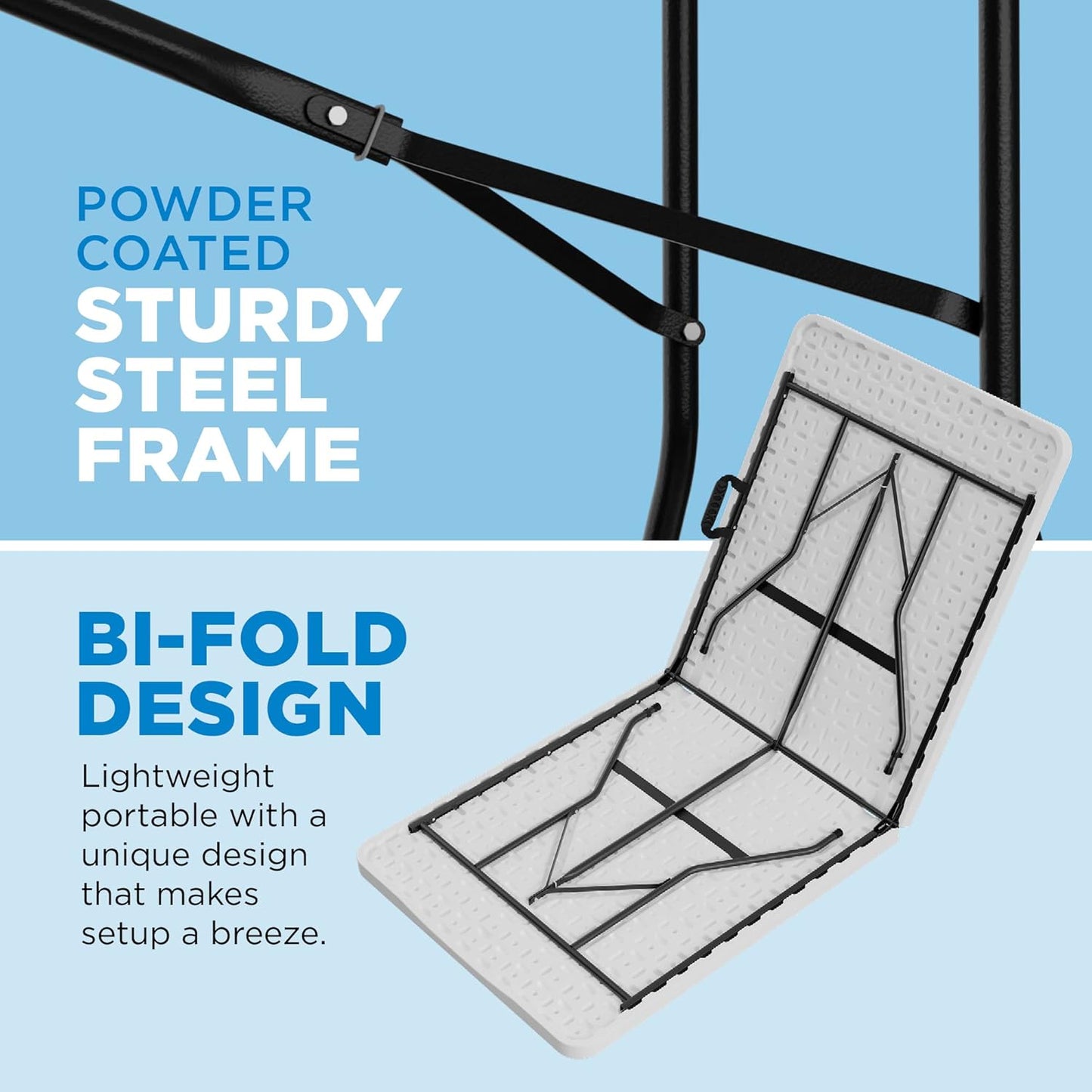 Sorfey Folding Table 6-Foot X 30 inch, White Plastic