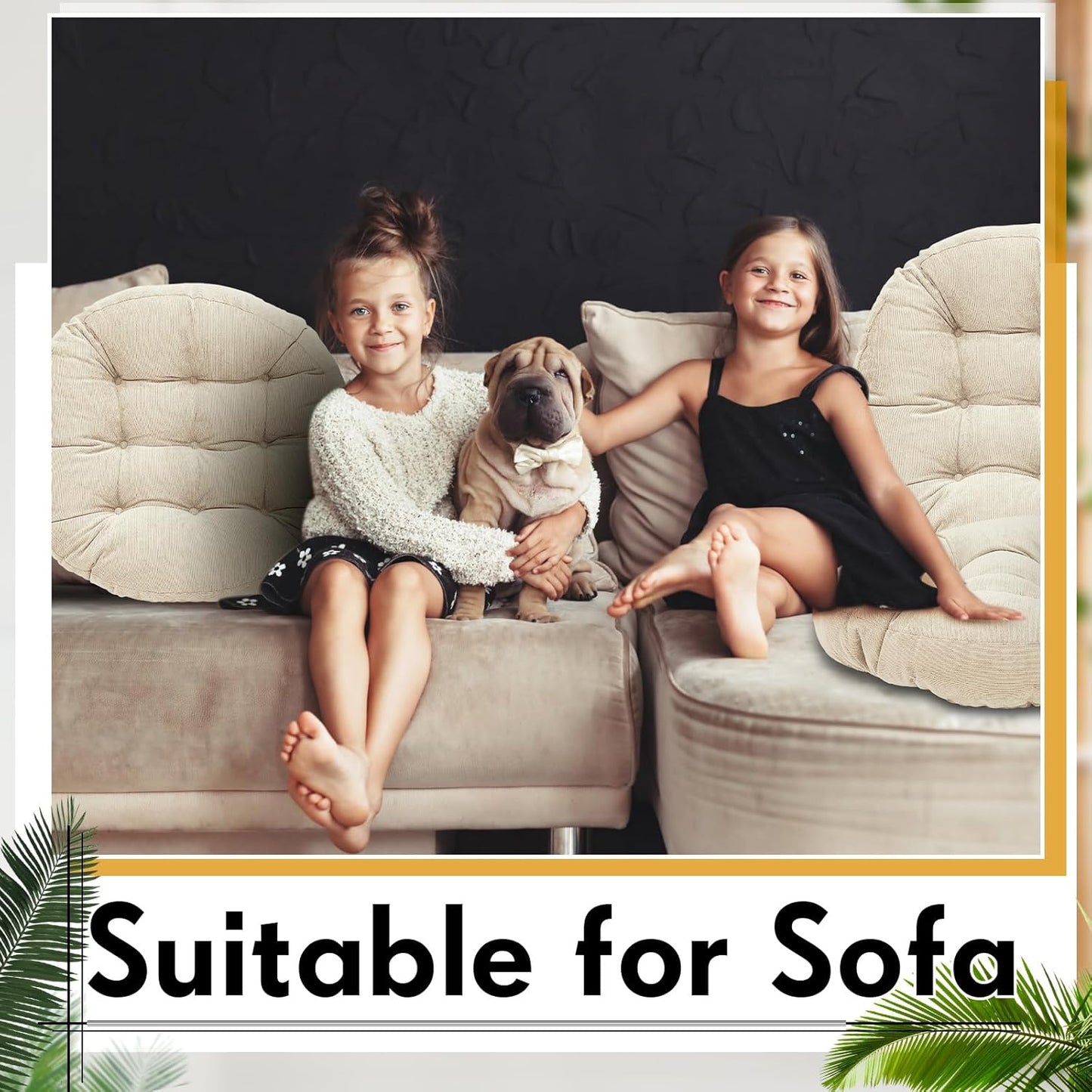 Jerify Floor Pillow Cushions 22 x 22 Inch Round Square Large Meditation Floor Pillow for Classroom Adult Meditation Picnic Party Cushion for Seating Gift Christmas(Round,Beige,4 Pcs)