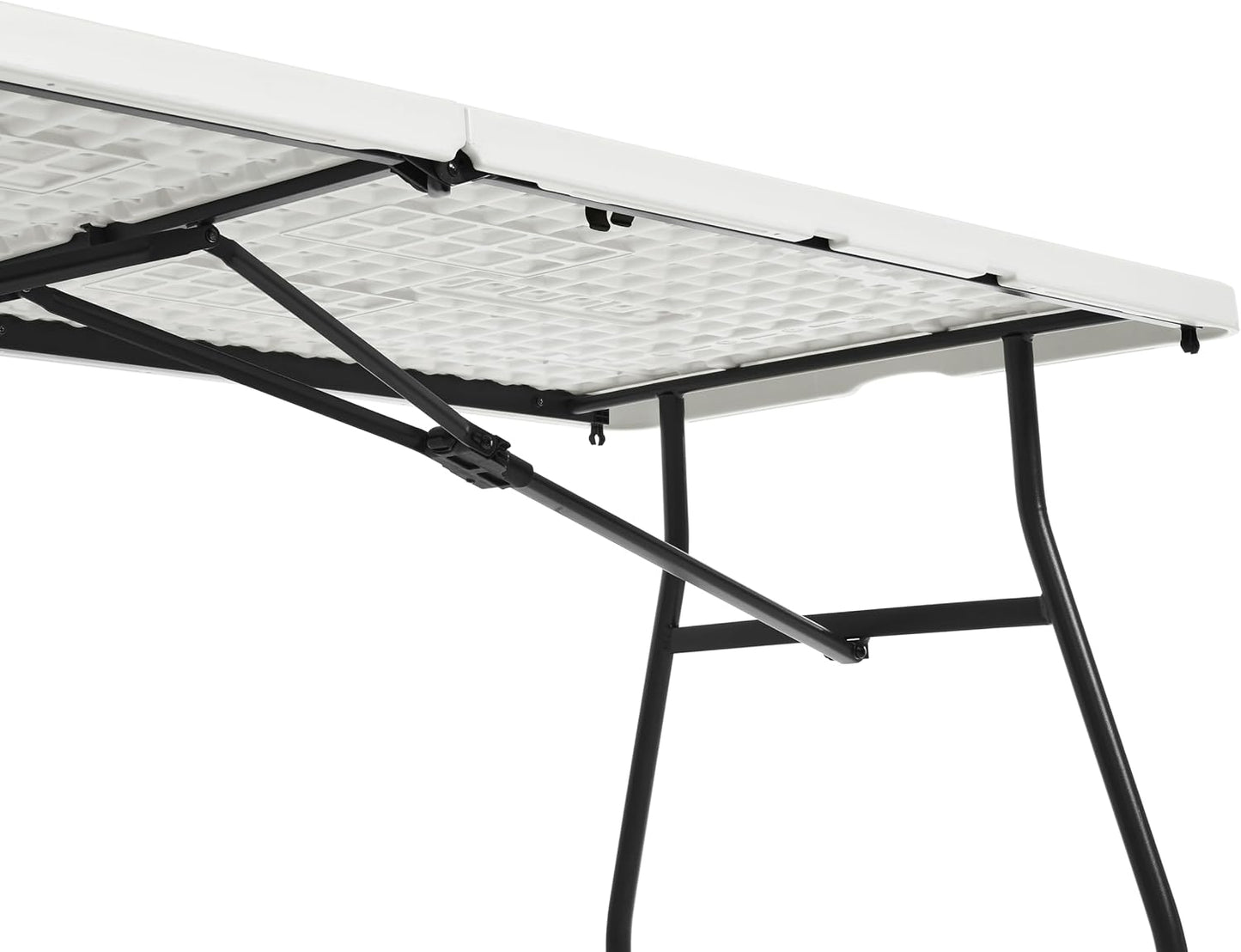 Amazon Basics Heavy Duty Portable Folding Table 6 ft with Carrying Handle, Indoor & Outdoor, White