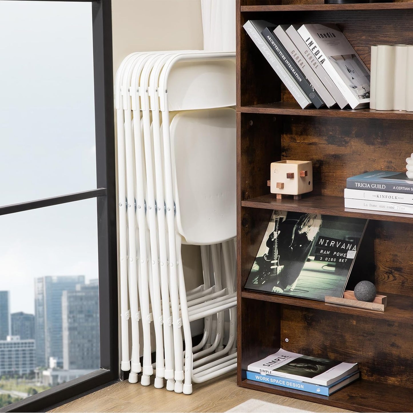 Sweetcrispy Folding Chair 10 Pack, Plastic Foldable Chairs with 330-Pound Capacity, Sturdy Metal Portable Chair, Easy to Use and Store, Outdoor and Indoor, for Home, Office, Party, Comfy, White