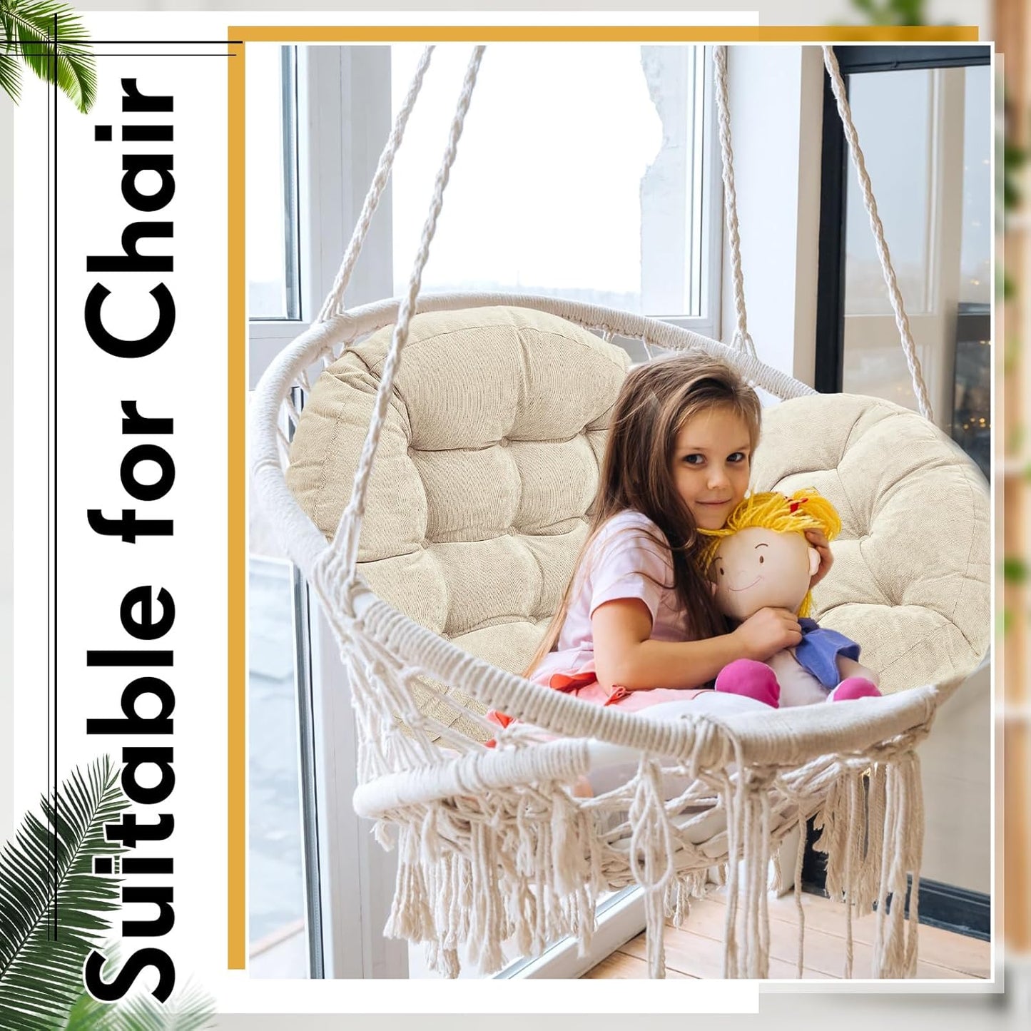 Jerify Floor Pillow Cushions 22 x 22 Inch Round Square Large Meditation Floor Pillow for Classroom Adult Meditation Picnic Party Cushion for Seating Gift Christmas(Round,Beige,4 Pcs)